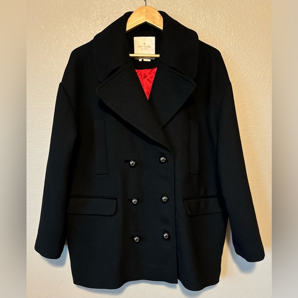 kate spade Jackets & Blazers - Kate Spade New York Broome Street Notched Collar Wool Blend Peacoat M